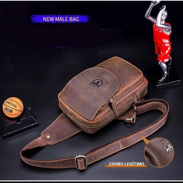 Bolsa Couro Leg Timo Transversal Masculina